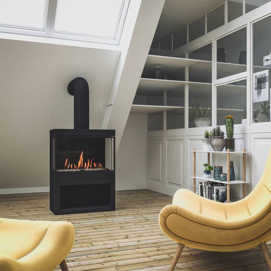 Ortal Gas Fireplaces MA & RI - Corner & Three Sided Fireplace
